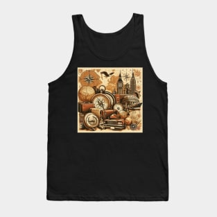 Retro Journey: Vintage Travel Elegance Tank Top